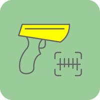 Barcode Scanner Filled Yellow Icon vector