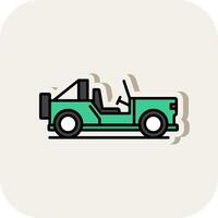 Safari Jeep Line Filled White Shadow Icon vector