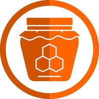 Honey Glyph Orange Circle Icon vector