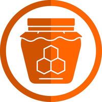 Honey Glyph Orange Circle Icon vector