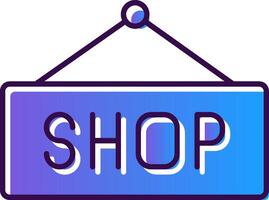 Shop Sign Gradient Filled Icon vector