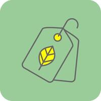 Eco Tag Filled Yellow Icon vector