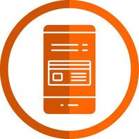Card Payment Glyph Orange Circle Icon vector