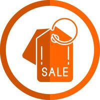 Sale Glyph Orange Circle Icon vector