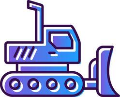 Excavator Gradient Filled Icon vector