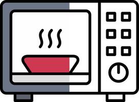 Microwave Filled Half Cut Icon vector