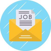 Job Offer Flat Blue Circle Icon vector