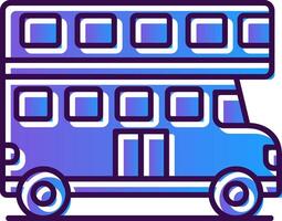 Double Bus Gradient Filled Icon vector