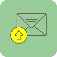 upload Filled Yellow Icon vector