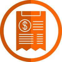 Receipt Glyph Orange Circle Icon vector