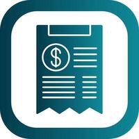 Receipt Glyph Gradient Round Corner Icon vector