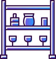 Shelves Gradient Filled Icon vector