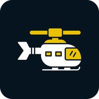 Helicopter Glyph Two Color Icon vector