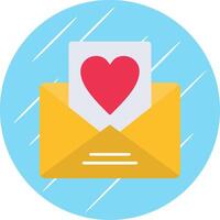 Love Message Flat Blue Circle Icon vector