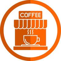 Coffee Glyph Orange Circle Icon vector