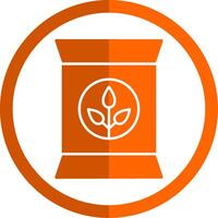 fertilizante glifo naranja circulo icono vector