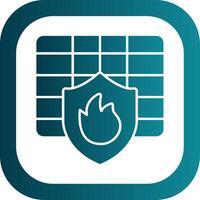 Firewall Glyph Gradient Round Corner Icon vector