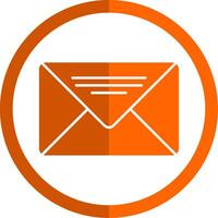 Email Glyph Orange Circle Icon vector