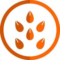 Seeds Glyph Orange Circle Icon vector