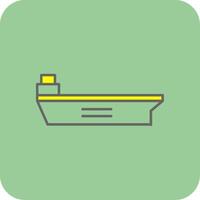 Aircraft Carrier Filled Yellow Icon vector