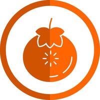 Tomato Glyph Orange Circle Icon vector