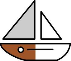 Dinghy Filled Half Cut Icon vector