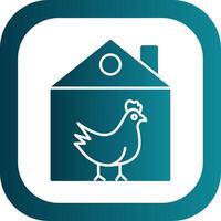 Chicken Glyph Gradient Round Corner Icon vector