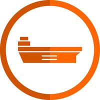 Aircraft Carrier Glyph Orange Circle Icon vector