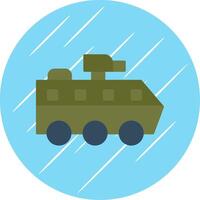 Armoured Van Flat Blue Circle Icon vector