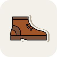 Boot Line Filled White Shadow Icon vector