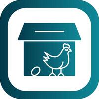 Chicken Coop Glyph Gradient Round Corner Icon vector