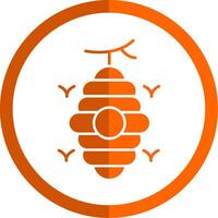 Beehive Glyph Orange Circle Icon vector