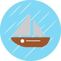 Dinghy Flat Blue Circle Icon vector