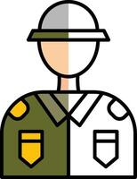 Soldier Filled Half Cut Icon vector