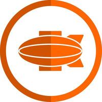 dirigible glifo naranja circulo icono vector