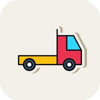 Lorry Line Filled White Shadow Icon vector