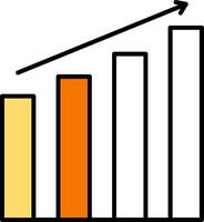 Bar Graph Filled Half Cut Icon vector