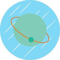 planeta plano azul circulo icono vector