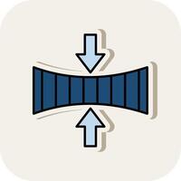 Elasticity Line Filled White Shadow Icon vector