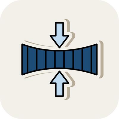 Elasticity Line Filled White Shadow Icon