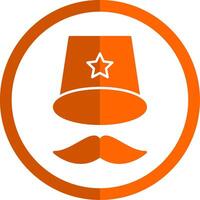 Top Hat Glyph Orange Circle Icon vector