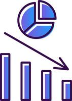 Pie Chart Gradient Filled Icon vector