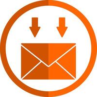 Mail Glyph Orange Circle Icon vector