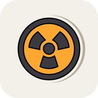 Nuclear Line Filled White Shadow Icon vector
