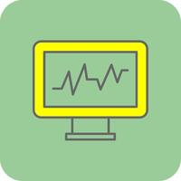 Cardiac Monitor Filled Yellow Icon vector