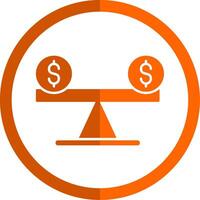 Leverage Glyph Orange Circle Icon vector