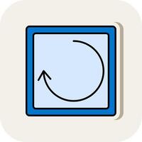 Rotate Line Filled White Shadow Icon vector