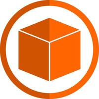 3D Design Glyph Orange Circle Icon Glyph Orange Circle Icon vector