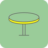 Round Table Filled Yellow Icon vector