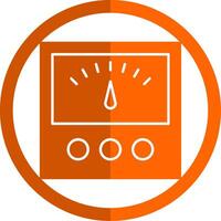 Voltage Indicator Glyph Orange Circle Icon vector